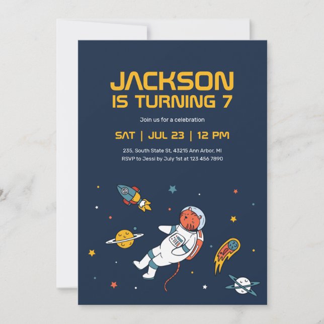 Invitación Astronauta de tigres en el espacio exterior Galaxy (Anverso)