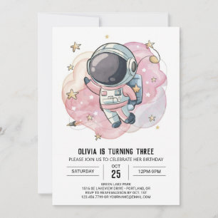 Invitación Astronauta de Whimsy Rocket