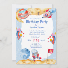 Invitación Astronauta del espacio exterior de los niños Invit