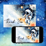 Invitación Astronauta del espacio exterior ducha de bebé tarj<br><div class="desc">Astronauta del espacio exterior ducha de bebé plantilla editable gracias tarjeta descarga digital instantánea,  linda bebé acuarela en un traje espacial que vuela en el espacio gracias descarga de tarjeta</div>