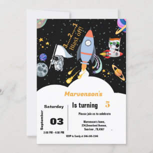 Invitación Astronauta del espacio ultraterrestre cumpleaños