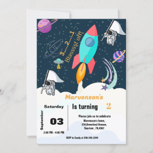 Invitación Astronauta del espacio ultraterrestre cumpleaños