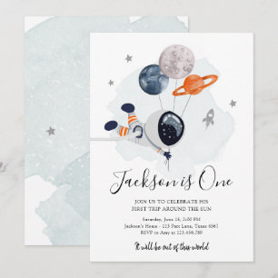 Invitación Astronauta del espacio ultraterrestre Naranja niño