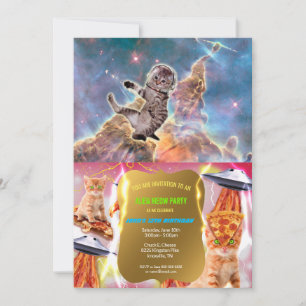 Invitación Astronauta del gato gordo