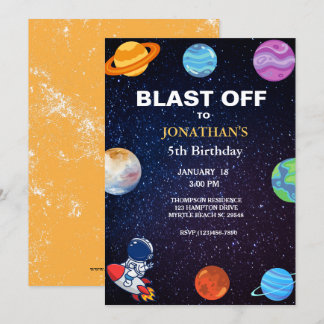 Invitación Astronauta detona fiesta de cumpleaños de los niño