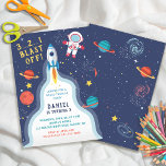 Invitación Astronauta en el espacio ultraterrestre Cohete Bar<br><div class="desc">Invitación de cumpleaños del avión Astronauta para el cohete espacial exterior</div>