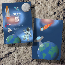 Invitación Astronauta en la fiesta de cumpleaños de la Galaxi