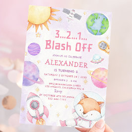 Invitación Astronauta espacial Cualquier fiesta de cumpleaños