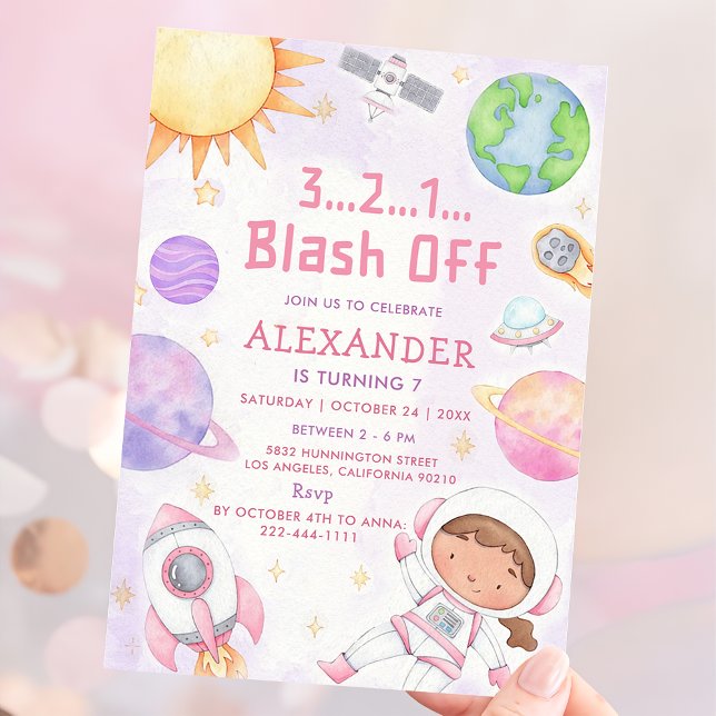 Invitación Astronauta espacial Cualquier fiesta de cumpleaños (Subido por el creador)