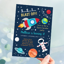 Invitación Astronauta espacial desató el cumpleaños