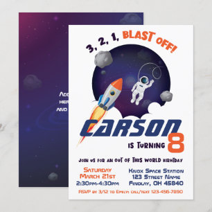 Invitación Astronauta espacial fuera de este cumpleaños mundi