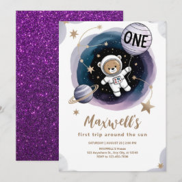 Invitación Astronauta Espacio 1er Cumpleaños