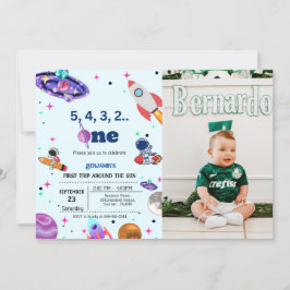 Invitación Astronauta Espacio primer viaje alrededor del cump