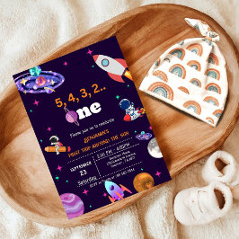 Invitación Astronauta Espacio primer viaje alrededor del cump