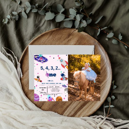 Invitación Astronauta Espacio primer viaje alrededor del cump