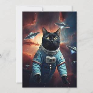 Invitación Astronauta gata galáctica
