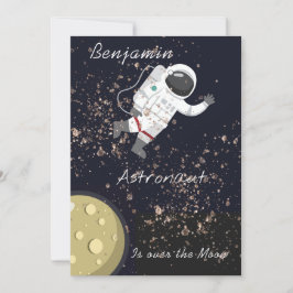 Invitación Astronauta infantil espacio cósmico Guay fiesta de