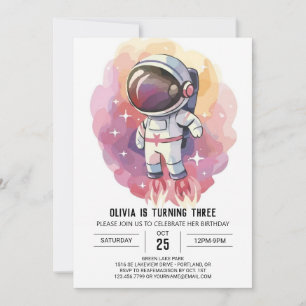 Invitación Astronauta moderna del Explorador Celeste