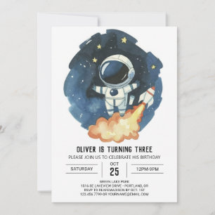 Invitación Astronauta niño astronauta bohemio