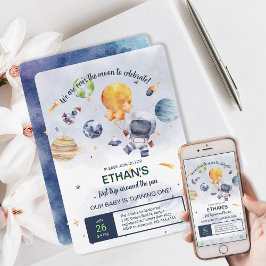 Invitación Astronauta Planeta Fiesta Espacial Niños Cumpleaño