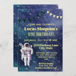 Invitación Astronauta Space Kid's Stars Galaxy Birthday