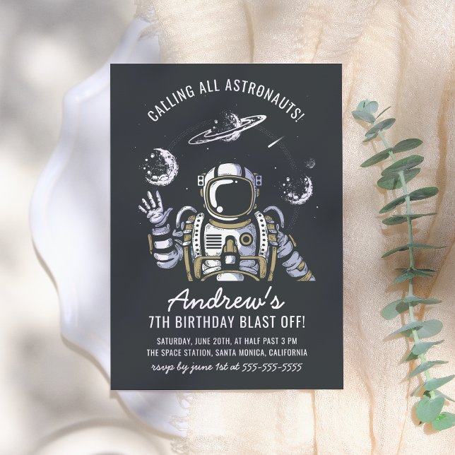 Invitación Astronauta y fiesta de cumpleaños de un niño (Subido por el creador)