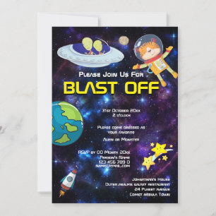 Invitación Astronautas animales extranjeros CUALQUIER fiesta