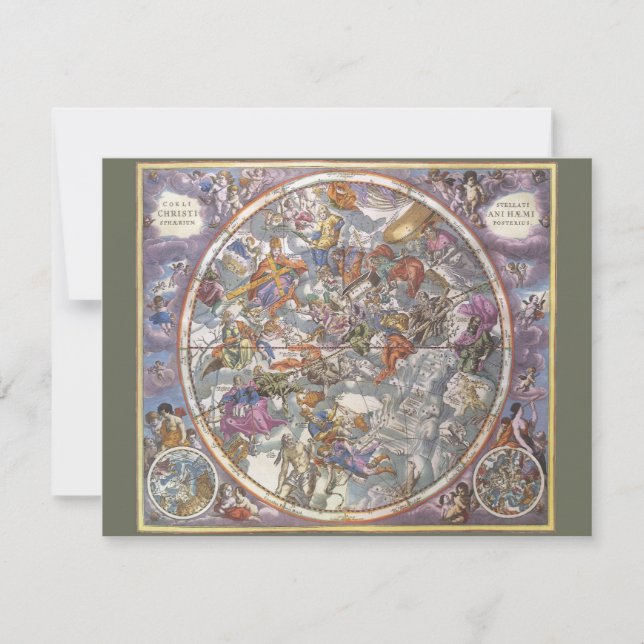 Invitación Astronomía de época, Mapa de Constelaciones Cristi (Anverso)