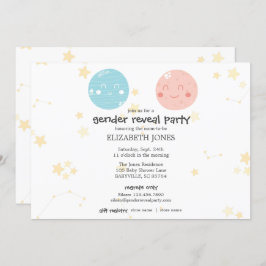 Invitación Astronomía kawaii, bebé, Fiesta de revelación de g