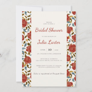 Invitación Asunto de Jardín de Pétalos Florales de Rosa Silve