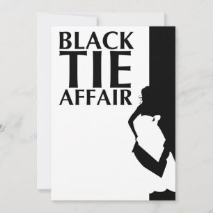 Invitación asunto de la corbata negra : hermosa silueta