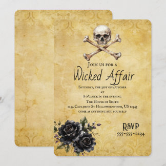 Invitación Asunto Malvado Cráneo Gótico Fiesta de Halloween