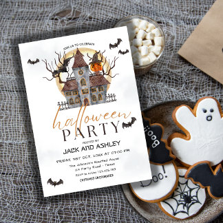 Invitación Asustada casa asustada Fiesta de disfraces de Hall