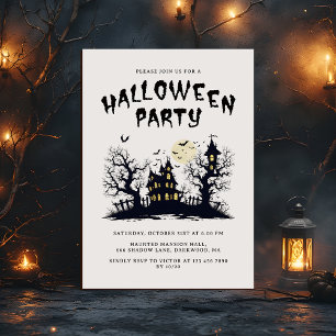 Invitación Asustada casa temeraria fiesta de Halloween para a