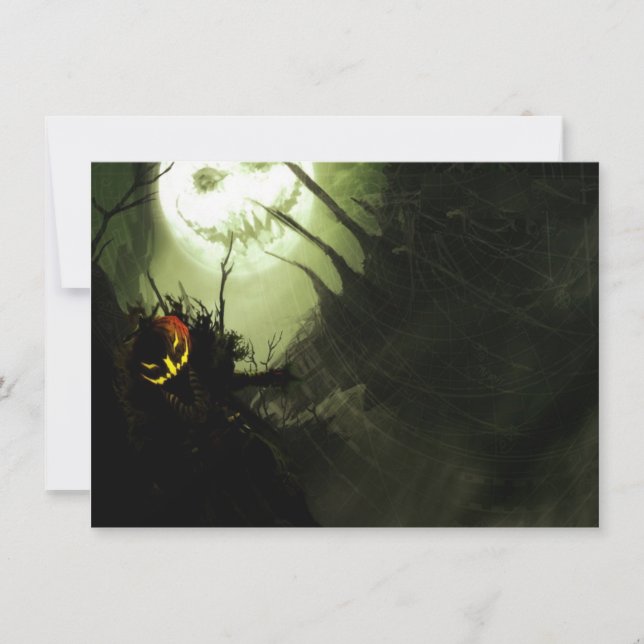 Invitación Asustada fiesta de Halloween Invita a bruja (Anverso)