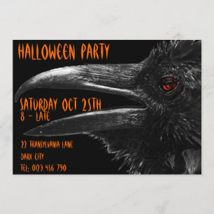invitación asustadiza de Halloween del cuervo