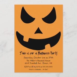 Invitación Asustado Jack-o-lantern Fiesta de calabaza de Hall