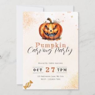 Invitación Asustado Jack-O' Naranja Lantern Fiesta de calabaz
