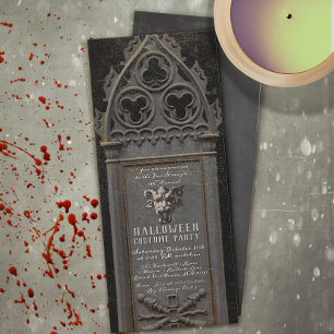 Invitación Asustado monumento Halloween Cementerio de la Fies