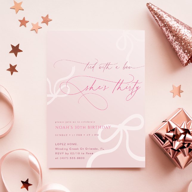 Invitación Atadas con un lazo de cinta Cumpleaños de 30 años  (Subido por el creador)