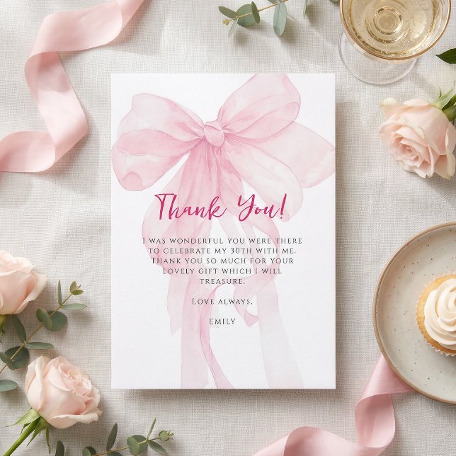 Invitación Atando los 20 Rosa Arco 30 Cumpleaños Gracias (Subido por el creador)