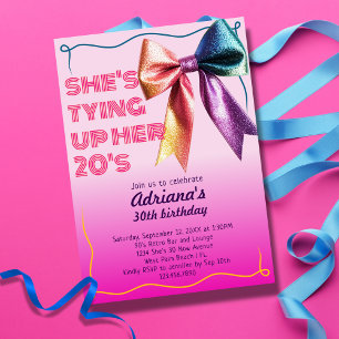 Invitación Atando sus 20 Cumpleaños Retro 90 30 Fiesta de Cum