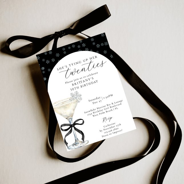 Invitación Atando sus Veinte Invierno Temático Cumpleaños 30 (Subido por el creador)