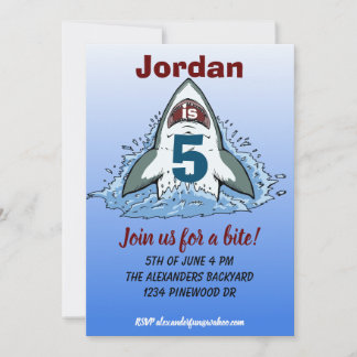 Invitación Ataque a tiburones | Cumpleaños de los chicos de l