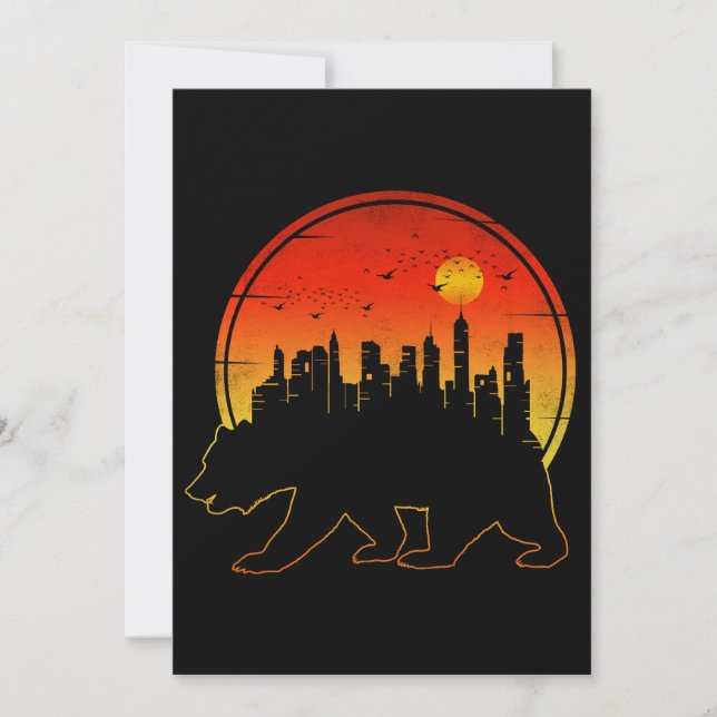 Invitación Atardecer de oso en la ciudad (Anverso)
