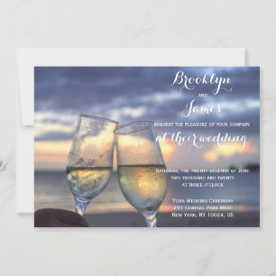 Invitación Atardecer En La Boda De La Playa