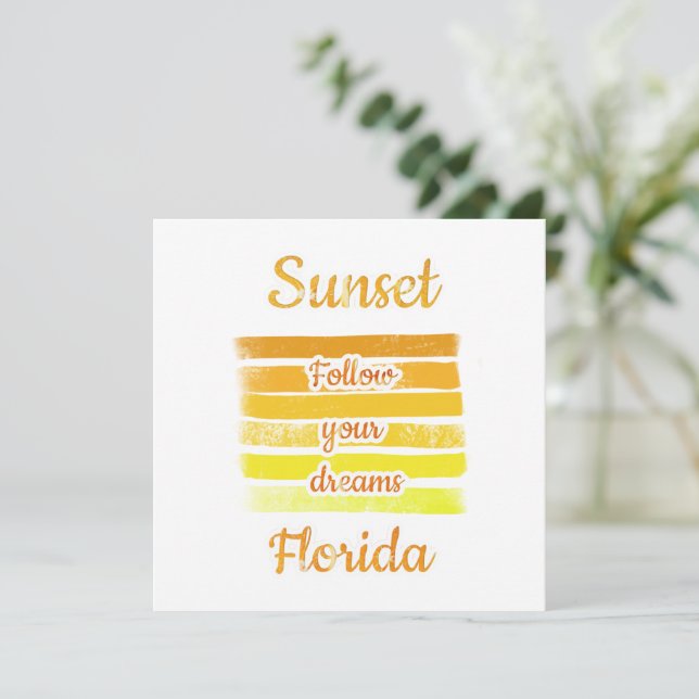Invitación Atardecer lindo en Florida   (Anverso de pie)