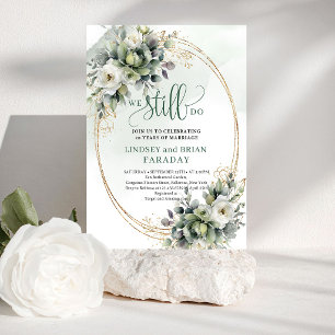 Invitación Atemporal Verde y Blanco We Still Do