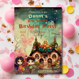 Invitación Aterrador cumpleaños de Gingerbread House