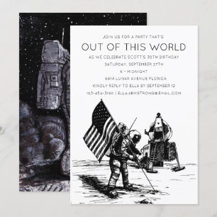 Invitación Aterrizaje lunar personalizado